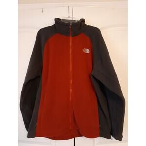 The North Face Men's Red Gray Fleece Full Zip Jacket XL